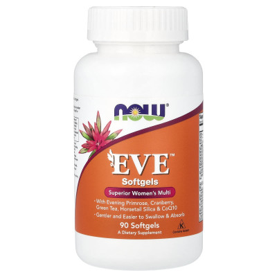 Мультивітаміни для жінок, EVE Softgels, Superior Women's Mult, NOW Foods, чудовий комплекс, 90 м'яких капсул