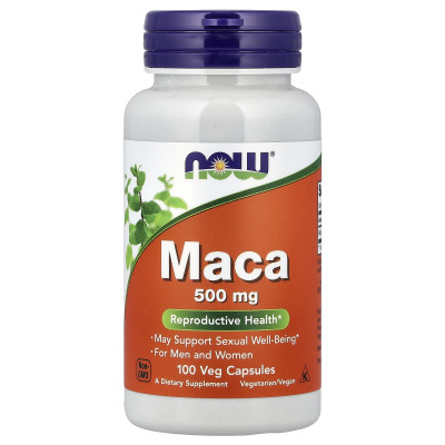 Мака (Maca), Now Foods, 500 мг, 100 вегетаріанських капсул