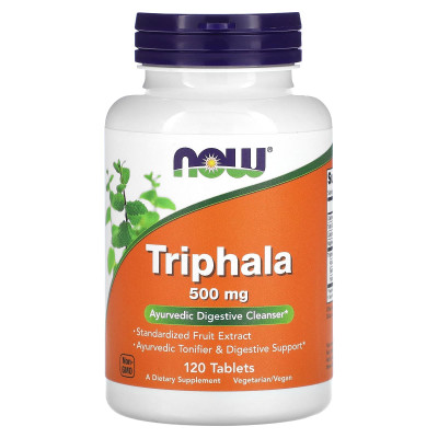 Трифала, Triphala, Now Foods, 500 мг, 120 таблеток