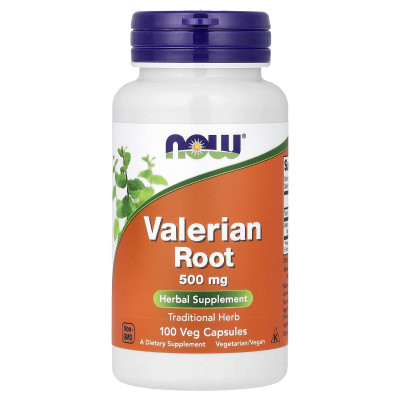 Корінь Валеріани, Valerian Root, Now Foods, 100 вегетаріанських капсул (500 мг на капсулу)