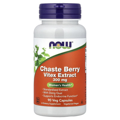Ягоди вітексу і Донг Квай, Berry Vitex, Dong Quai, Now Foods, екстракт, 300 мг, 90 вегетаріанських капсул