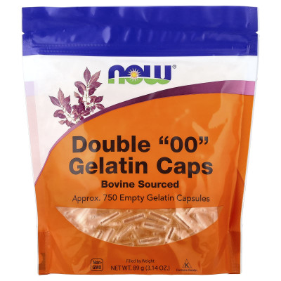 Порожні капсули "00", Double "00" Gelatin Caps, Now Foods, 750 порожніх желатинових капсул (89 г)