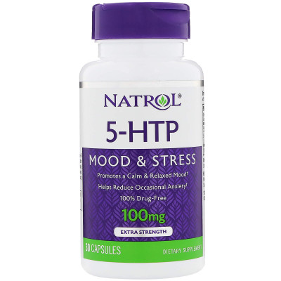 5-гідрокси L-триптофан (5-НТР), Natrol, 100 мг, 30 кап.