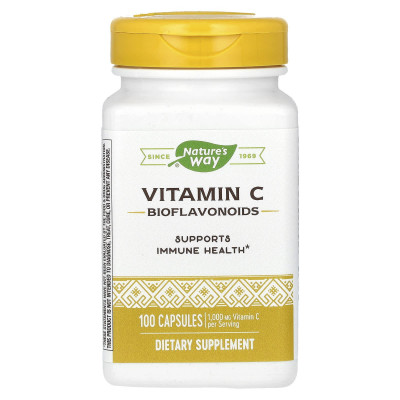 Вітамін С, Vitamin C, Nature`s Way, 1000 мг, 100 капсул (500 мг на капсулу)