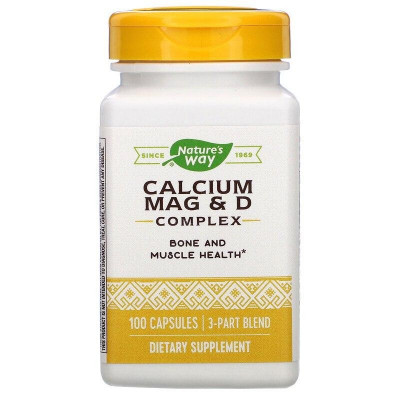 Комплекс кальцію та магнію з вітаміном D, Calcium Mag & D Complex, Nature's Way, 100 капсул
