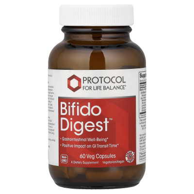 Пробіотики для травлення, Bifido Digest, Protocol for Life Balance, 60 веганських капсул