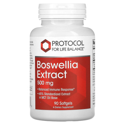 Босвеллія, Boswellia Extract, Protocol for Life Balance, екстракт, 500 мг, 90 гелевих капсул