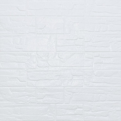 Самоклеящаяся декоративная 3D панель Камень белый рваный кирпич 700х770х5мм (155) SW-00000484