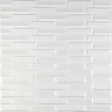 3D панель самоклеюча кладка 770х700х5мм Біла (031) SW-00000167