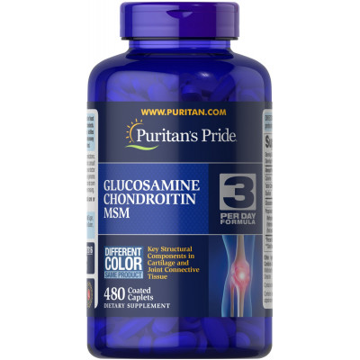 Глюкозамін хондроїтин і МСМ, Double Strength Glucosamine, Chondroitin & MSM Joint Soother, Puritan's Pride, 480 каплет