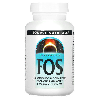 Фруктоолігосахариди (FOS), Source Naturals,  1000 мг, 100 таблеток