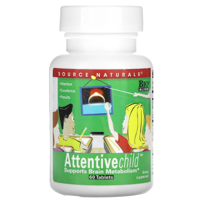 Уважна дитина, Attentive Child, Source Naturals, 60 таблеток