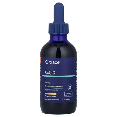 Коензим Q10, Liquid CoQ10, Trace Minerals Research, зі смаком мандарину, 100 мг, 118 мл