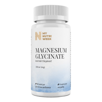 Магній гліцинат, Magnesium Glycinate, My Nutri Week, 60 капсул