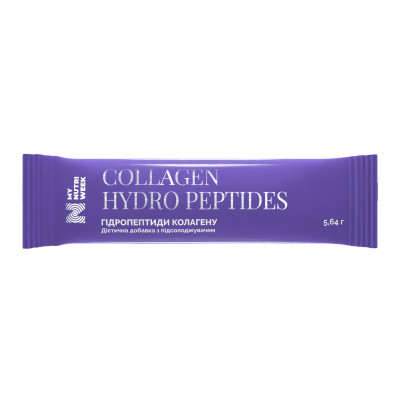 Гідропептиди колагену, Collagen Hydro Peptides, My Nutri Week, з підсолоджувачем, смак Скандинавські фрукти, 1 саше (5,64 г)