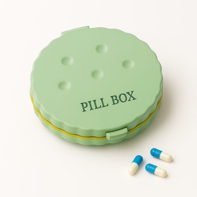 Органайзер для таблеток у формі печива, Cookie Shaped Pill Box, MEMOSAN, зелений
