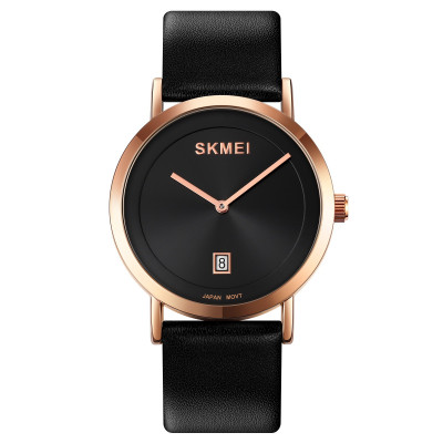 Жіночий класичний годинник Skmei 1907RG Rose Gold з мінеральним склом та шкіряним ремінцем