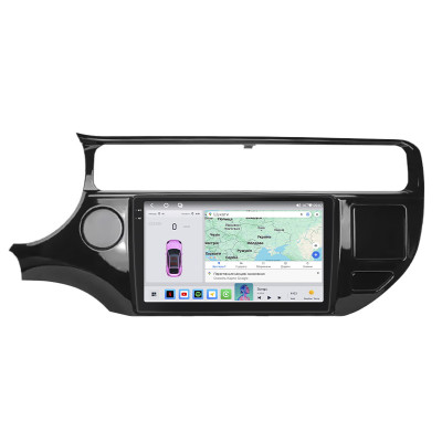 Штатная магнитола Lesko для Kia Rio III Рестайлинг 2015-2017 экран 9" 4/64 QLED CarPlay 4G Wi-Fi GPS 360 Prime