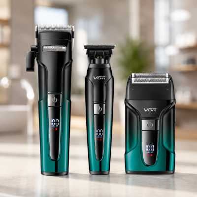Набор для стрижки VGR V 694 Green/Black(машинка+триммер+шейвер) / Комплект профессиональных машинок VGR