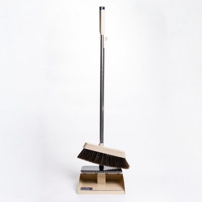 Комплект для прибирання віник з совком, бежевий Household Cleaning Products HP-35015-10BE