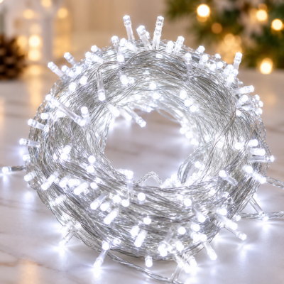 Светодиодная гирлянда 800 Led 45 метров Белая / Гирлянда-нить / Декоративное освещение 220 В