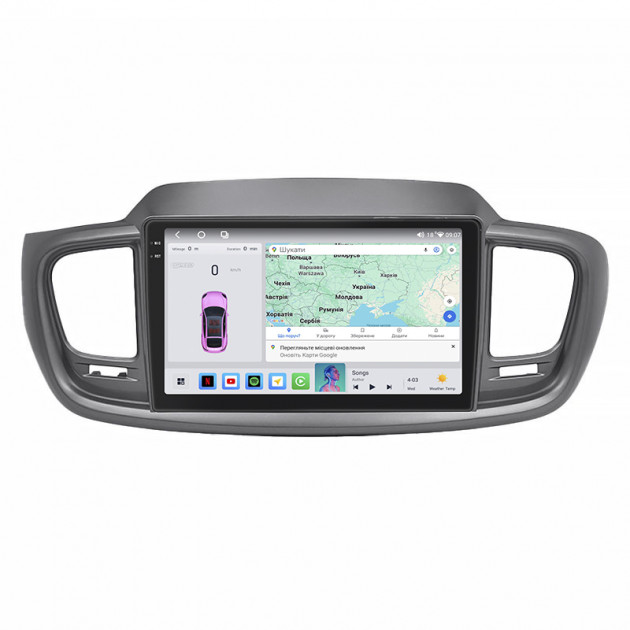 Штатная магнитола Lesko для Kia Sorento III Prime Рестайлинг 2017-2020 экран 10" 4/64 QLED CarPlay 4G Wi-Fi GPS 360 Prime