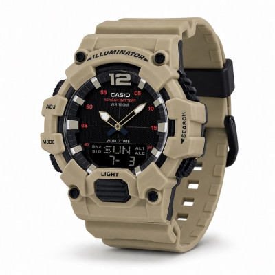 Чоловічий годинник Casio HDC-700-3A3 спортивний у піщаному кольорі з водозахистом 10 ATM