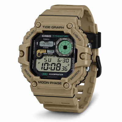 Чоловічий годинник Casio WS-1700H-5A — спортивний електронний годинник з водозахистом 10 ATM