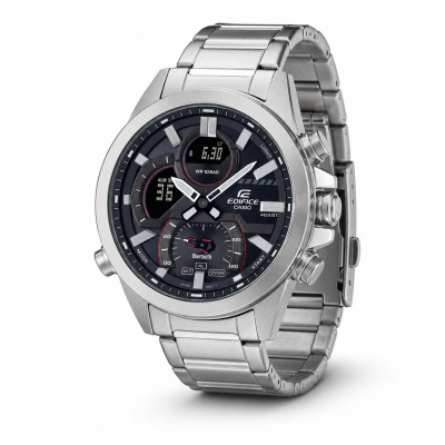Чоловічий годинник Casio Edifice ECB-30D-1A зі сталевим браслетом, Bluetooth та водозахистом 10 ATM