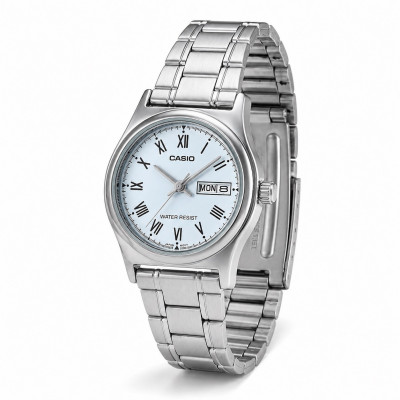 Жіночий годинник Casio LTP-V006D-2B — Класична модель з синім циферблатом та календарем