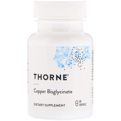 Мідь, Copper Bisglycinate, Thorne, 60 капсул (2 мг в капсулі)