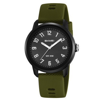 Чоловічий наручний годинник Skmei 2733AG Black-Army Green з водонепроникністю 5 ATM та люмінесцентною підсвіткою