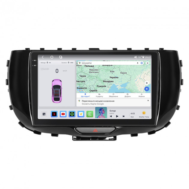Штатная магнитола Lesko для Kia Soul III 2019-н.в. экран 9" 4/64 QLED CarPlay 4G Wi-Fi GPS 360 Prime