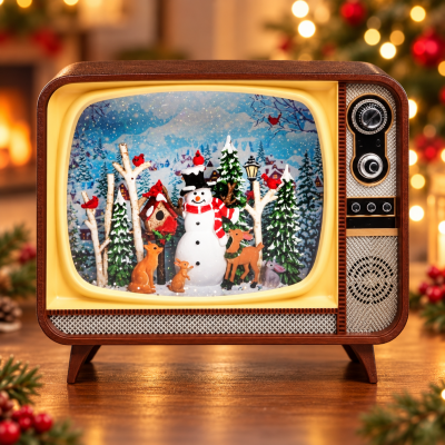 Новогодний ночник Ретро телевизор WDL-24034B XMAS