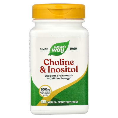 Холін і Інозитол, Choline \ Inositol, Nature's Way, 100 капсул