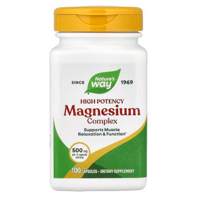 Магній цитрат, Magnesium Complex, Nature's Way, 500 мг, 100 капсул (250 мг у капсулі)