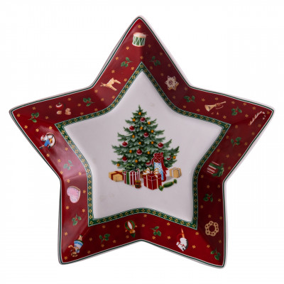 Блюдо сервірувальне новорічне Christmas 25.5см для закусок Yiwu HP-SDHK-19