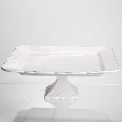 Блюдо на ніжці квадратне порцелянове Pearl 30,5*30,5 см Yiwu 120-YH-HG039