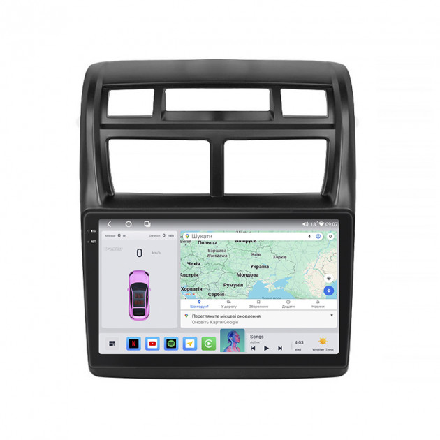 Штатная магнитола Lesko для Kia Sportage II Рестайлинг 2008-2010 экран 9" 4/64 QLED CarPlay 4G Wi-Fi GPS 360 Prime