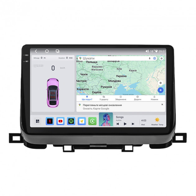 Штатная магнитола Lesko для Kia Sportage NP 2018-н.в. экран 10" 4/64 QLED CarPlay 4G Wi-Fi GPS 360 Prime