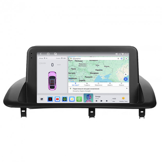Штатная магнитола Lesko для Lexus CT I Рестайлинг 2014-2018 экран 9" 4/64 QLED CarPlay 4G Wi-Fi GPS 360 Prime