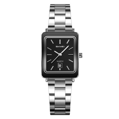 Чоловічий годинник Skmei 2566SIBK Silver-Black з мінеральним склом та сталевим браслетом