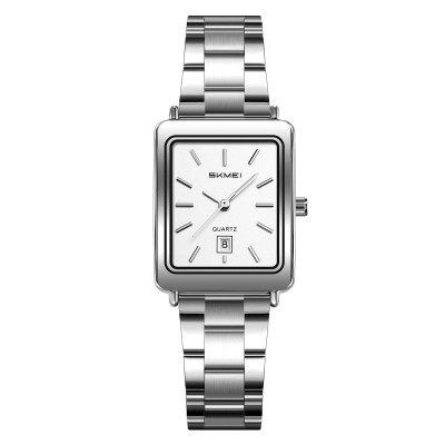 Чоловічий класичний годинник Skmei 2566SISI Silver-Silver зі сріблястим браслетом та мінеральним склом