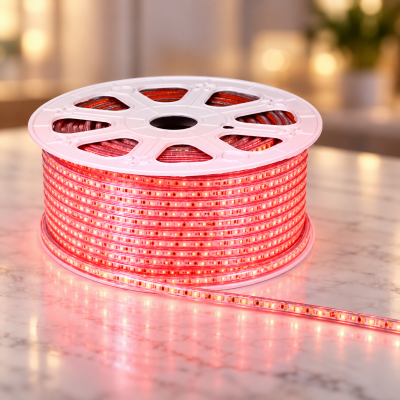 Светодиодная гирлянда-дюралайт Rope-Lights / LED-лента SMD5050-R 100 м Красный
