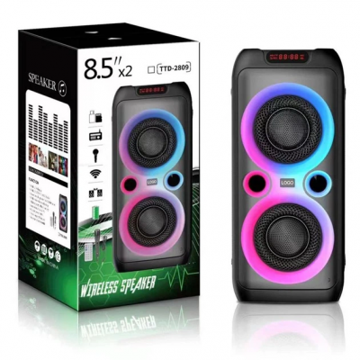 Колонка Bluetooth Wireless Speaker TTD-2809, 20Вт с караоке микрофоном и пультом управления и подсветкой