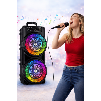 Колонка Bluetooth Wireless Speaker TTD-2807 / Портативная караоке-колонка с RGB-подсветкой