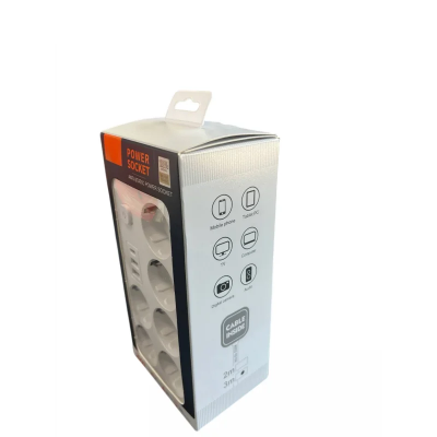 Удлинитель-переноска с 6 розетками и 3 USB-портами 2500W 3 метра