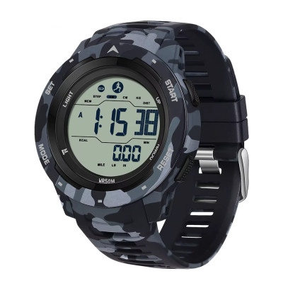 Тактичний годинник Sanda 2186 Camo Black-White з електронним циферблатом та захистом 5 ATM
