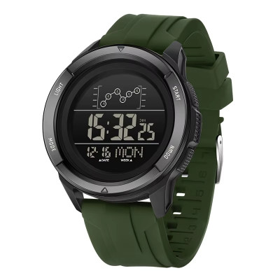 Тактичний годинник Sanda 2198 Silicone Army Green з електронним циферблатом та водонепроникністю 5 ATM