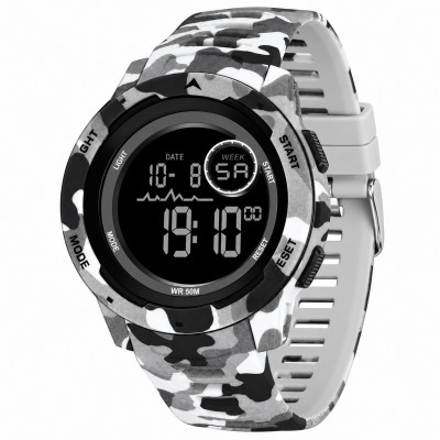 Тактичний годинник Sanda 2185 Camo Grey-Black з електронним циферблатом та захистом 5 ATM